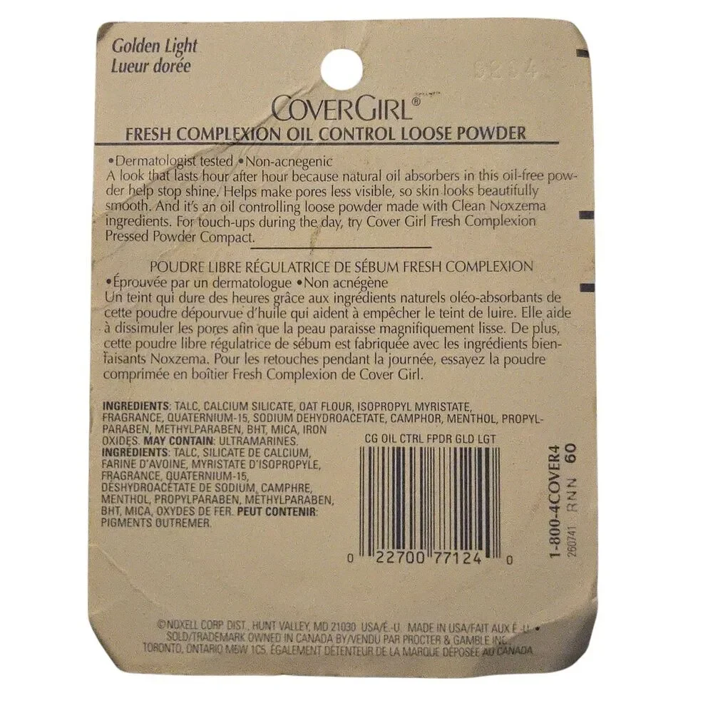 NEW CoverGirl Fresh Complexion Oil Control Loose Powdr-338 GOLDEN LIGHT